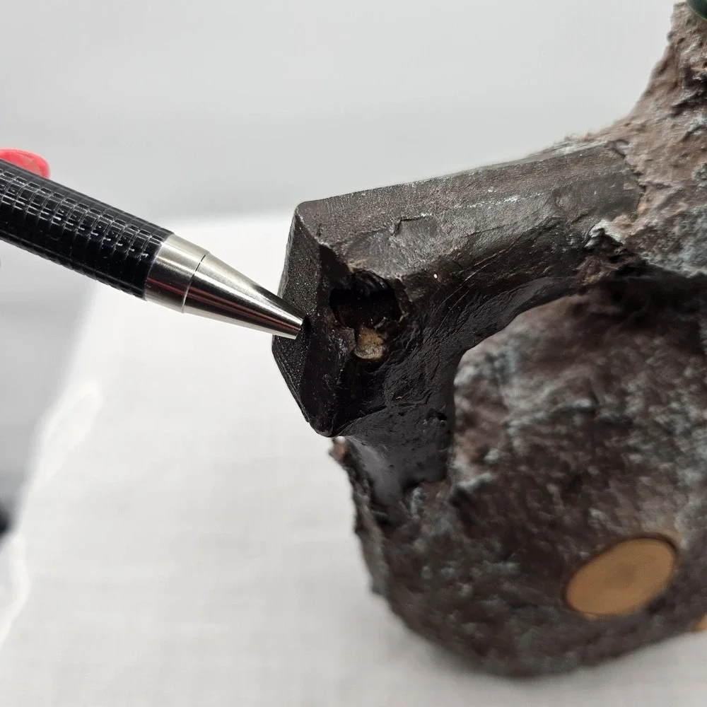 Old Man Carved Look Faux Tree Bark Resin Over Glass‎ Rustic Decanter No Stopper